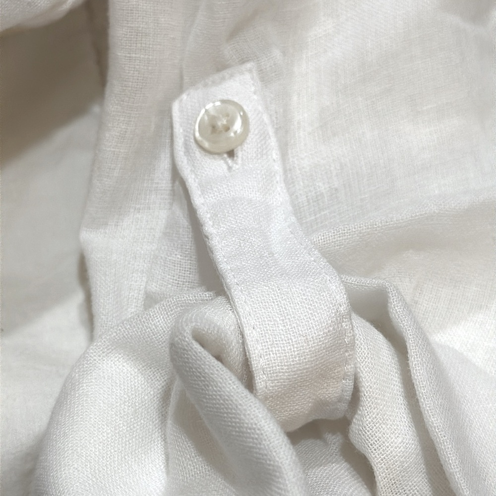J. Crew White Camp-collar shirt in featherweight linen blend size 14 NWT - Picture 5 of 9